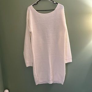 Nasty Gal White Backless Sweater Dress